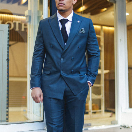 Men's Classic Olive Double Breasted 2-Piece Suit