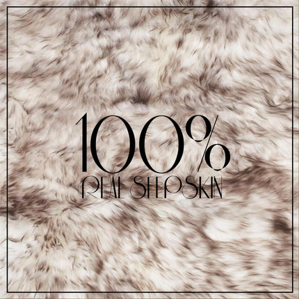 Genuine Black Wolf Tip Sheepskin Natural Silky Soft Fluffy Real Wool Rug