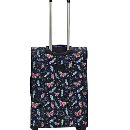 Lightweight Print Suitcases 8 Wheel Luggage Travel Soft Bags Set