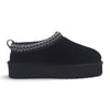 Women’s Black Genuine Sheepskin Real Fur Winter Platform Slippers - Polar