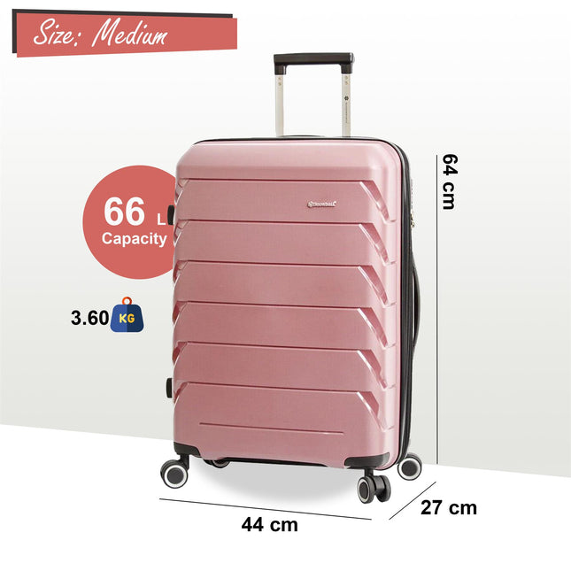 Dual 4 Wheel Hard Shell Strong Luggage Suitcase