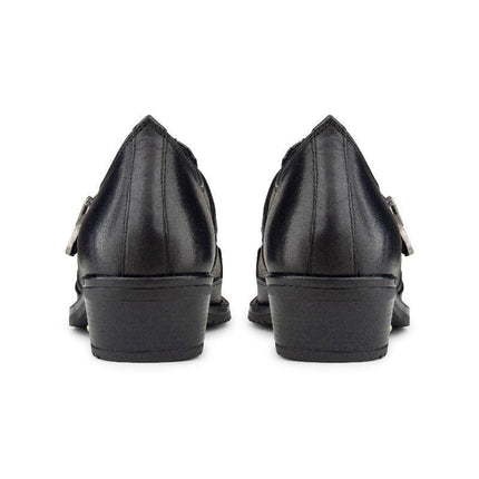 Men's Black Leather Winklepickers Cowboy Cuban Biker Boots