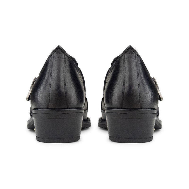 Men's Black Leather Winklepickers Cowboy Cuban Biker Boots