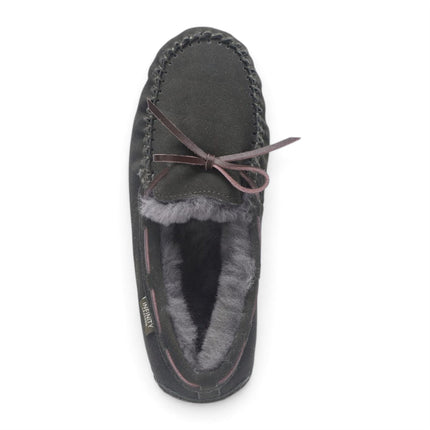 Women's Olive Green Genuine Sheepskin Moccasin Winter Slippers - Aspen