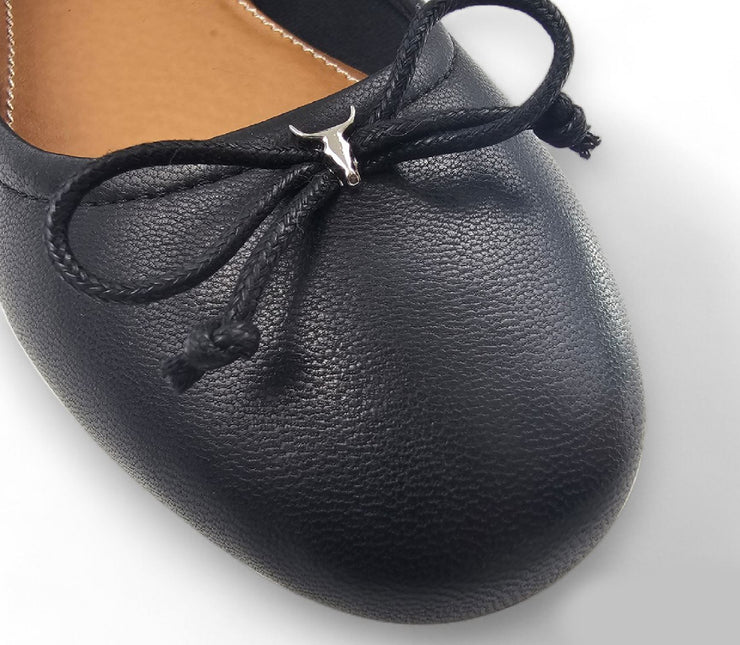 Windsorsmith Womens Black Leather Mocassin Flat Shoes - Babydoll