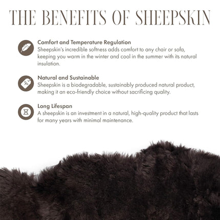 Genuine Chocolate Brown Sheepskin Natural Silky Soft Fluffy Real Wool Rug