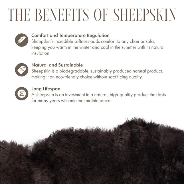 Genuine Chocolate Brown Sheepskin Natural Silky Soft Fluffy Real Wool Rug