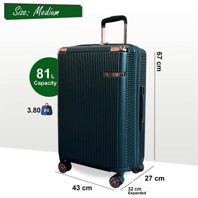 Expandable Hard Shell 8 Wheels Luggage Travel Cabin Suitcase Set