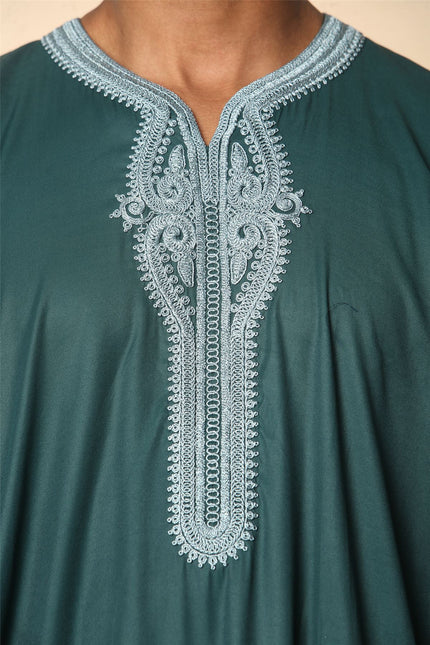 Men's Green Moroccan Thobe Jubba Robe Eid Djellaba Gandoura