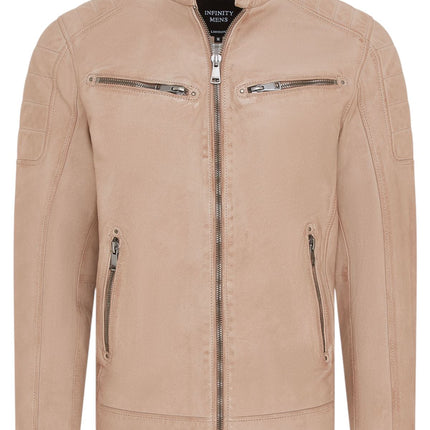 Men's Modern Classic Leather Quilted Biker Jacket - Derry