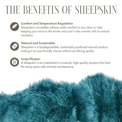 Genuine Sheepskin Diamond Blue Double Natural Fluffy Silky Soft Real Wool Rug