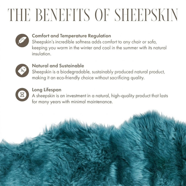 Genuine Sheepskin Diamond Blue Double Natural Fluffy Silky Soft Real Wool Rug