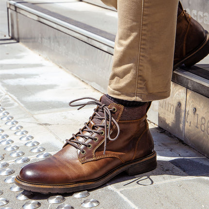 Windsorsmith Mens Brown Leather Casual Chelsea Chukka Ankle Boots - Beau