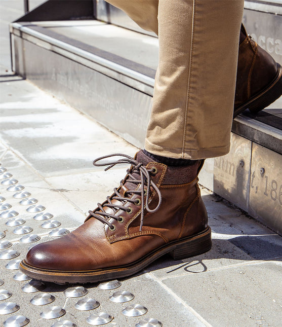 Windsorsmith Mens Brown Leather Casual Chelsea Chukka Ankle Boots - Beau