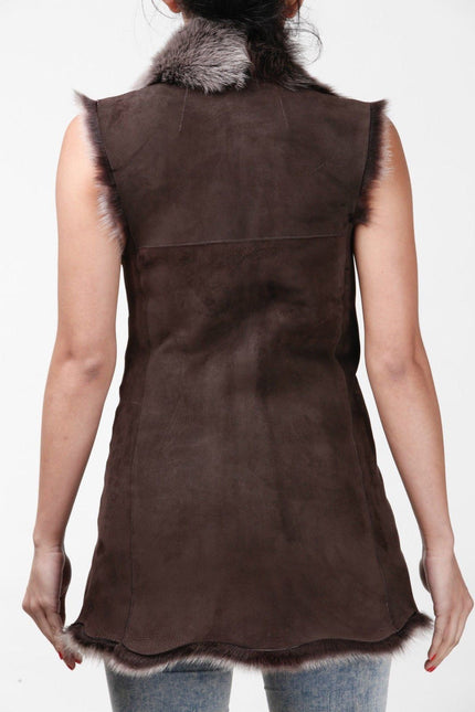 Women's Toscana Sheepskin Long Gilet-Sorocaba