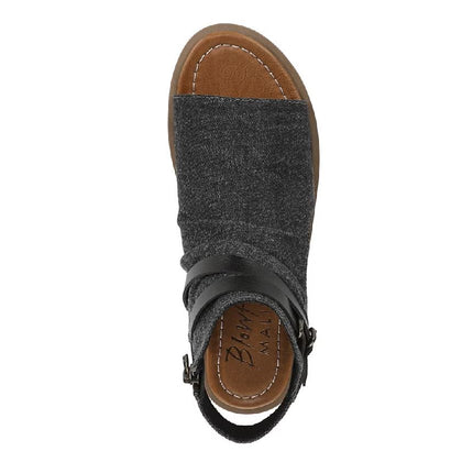 Blowfish Malibu Women's Charcoal Strappy Low Wedge Sandals - Denver