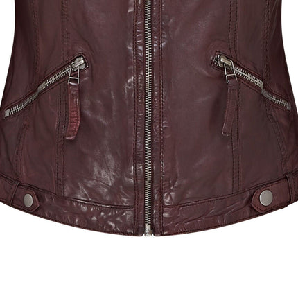 Womens Hooded Classic Biker Jacket - Brazzaville