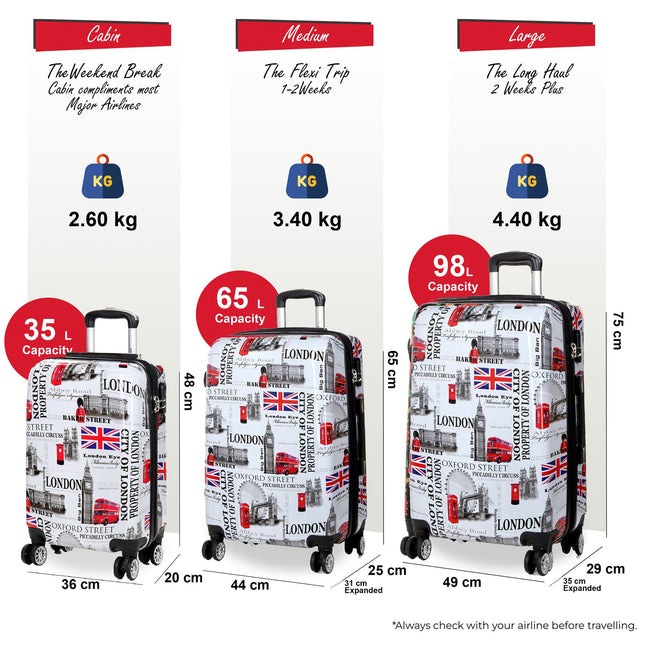 Strong Expandable Hard Shell 8 Wheel Suitcase Set Print Luggage Cabin Travel Bag
