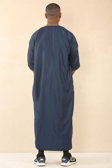 Men's Blue Moroccan Thobe Djellaba Jubba Robe Eid