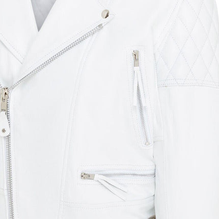 Mens Cowhide Leather Brando Biker Jacket - Garland