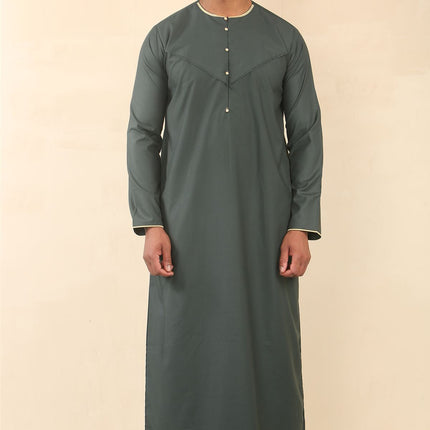 Men's Omani Eid Green Thobe  Saudi Emirati Jubba Robe