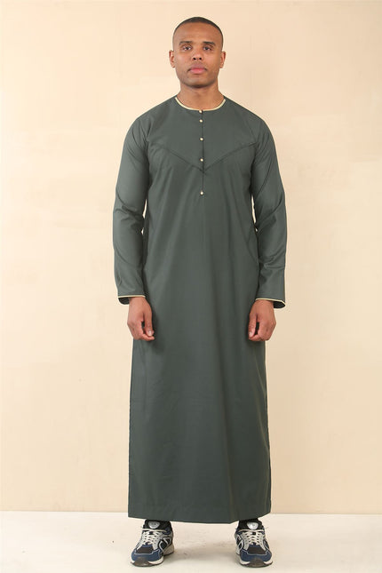 Men's Omani Eid Green Thobe  Saudi Emirati Jubba Robe