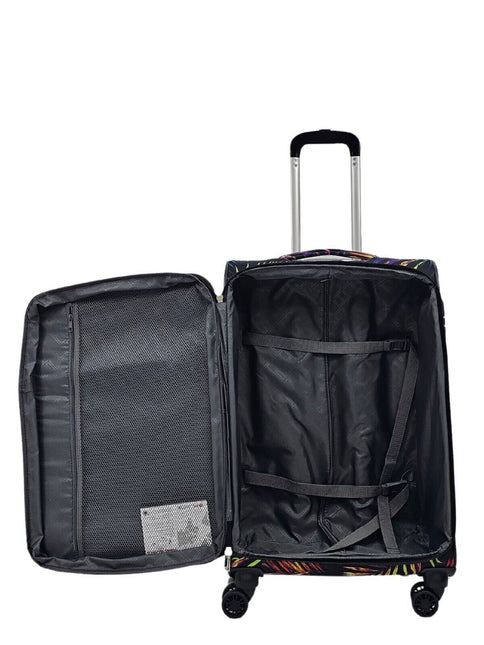 Lightweight Print Suitcases 8 Wheel Luggage Travel Soft Bags Set