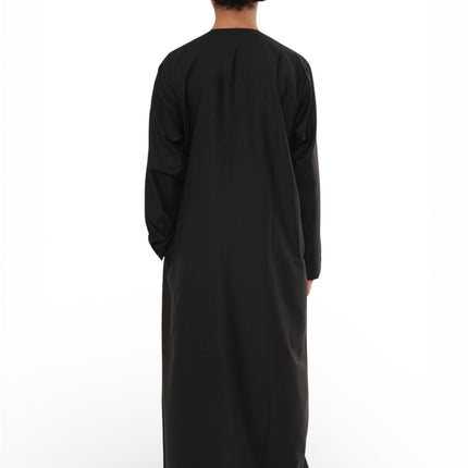Kids Boys Eid Black Moroccan Thobe Robe Djellaba Ramadan Eid Jubba- K-HM10