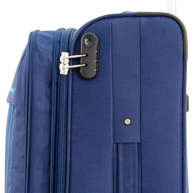 Lightweight Soft Casing Cabin Suitcase 8 Wheel Luggage Travel