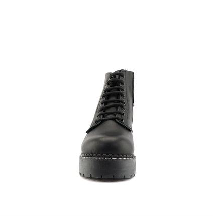 Grinders Unisex Black Chalie Acs Leather Ankle Casual Lace Up Boots