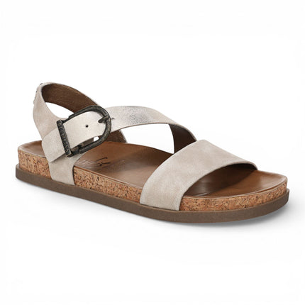 Blowfish Malibu Women's Cloud Silver Footbed Strappy Flat Sandals - Lance