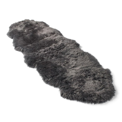 Genuine Sheepskin Charcoal Grey Double Natural Fluffy Silky Soft Real Wool Rug