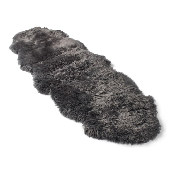 Genuine Sheepskin Charcoal Grey Double Natural Fluffy Silky Soft Real Wool Rug