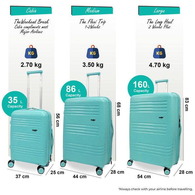 Hard Shell 4 Wheel TSA Suitcase Luggage Set