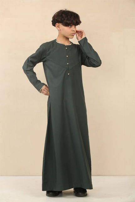 Kid's Boys Green Omani Eid Thobe  Saudi Emirati Jubba Robe