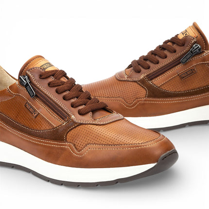 Pikolinos Men's Brown Leather Easy Wear Sneaker Trainers Shoes - Getafe