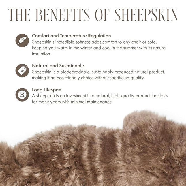 Genuine Sheepskin Mushroom Quad Natural Fluffy Silky Soft Real Wool Rug