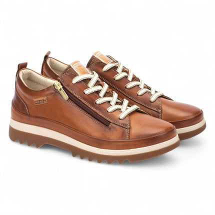 Pikolinos Women’s Brandy Brown Leather Laces & Zipper Trainers - Vigo