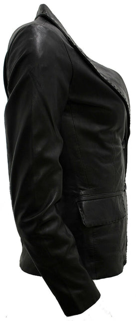 Womens Leather Blazer Jacket-Seregno