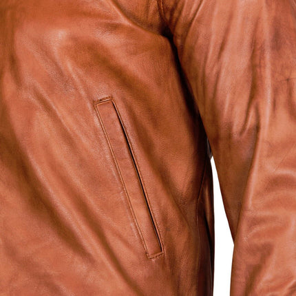 Mens Retro Varsity Leather Bomber Jacket-Pretoria