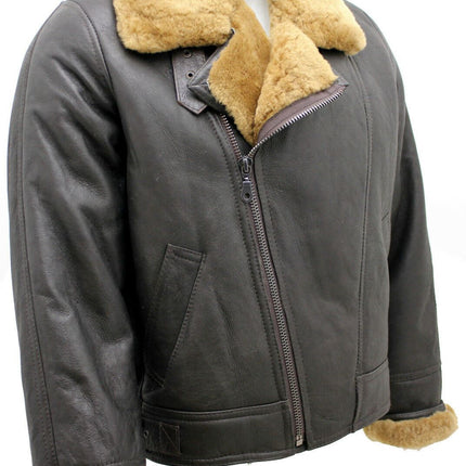 Mens Sheepskin Leather WW2 Bomber Jacket-Tucson