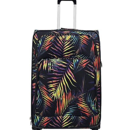 Lightweight Print Suitcases 8 Wheel Luggage Travel Soft Bags Set