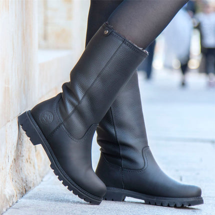 Panama Jacks Women's Black Bambina B60 Leather High Boots