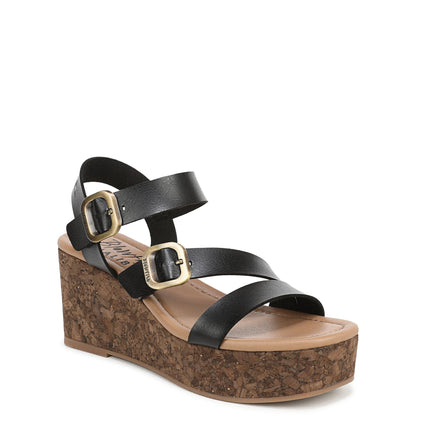 Blowfish Malibu Womens Black Wedge Strappy Espadrille Heel Sandals - Ali
