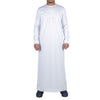 Men's White Thobe Robe Satin Emirati Islamic Jubba Eid Regular Fit