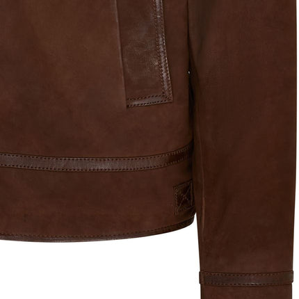 Mens Real Sheep Suede Bomber Jacket Aviator Jacket with Fur Lining