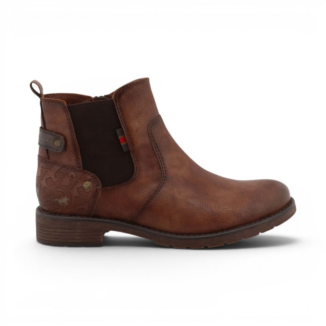 Mustang Women's Brown Faux Leather Chelsea Ankle Boots - M0052002