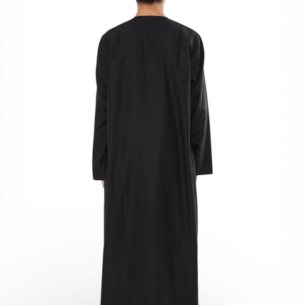 Kids Boys Eid Black Moroccan Jubba Robe Djellaba Ramadan Eid Thobe - K-HM11