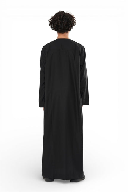 Kids Boys Eid Black Moroccan Jubba Robe Djellaba Ramadan Eid Thobe - K-HM11
