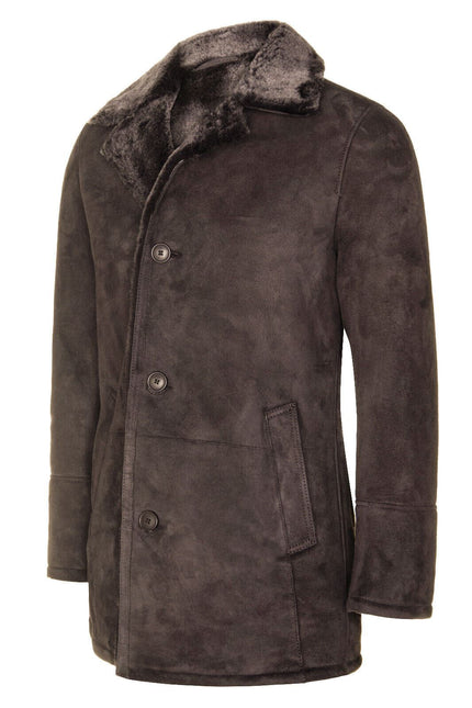 Mens Sheepskin Classic Car Coat-Avondale
